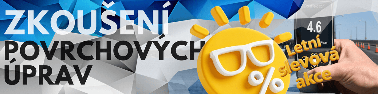 Slevová akce produkty DeFelsko pro zkoušení povrchových úprav.