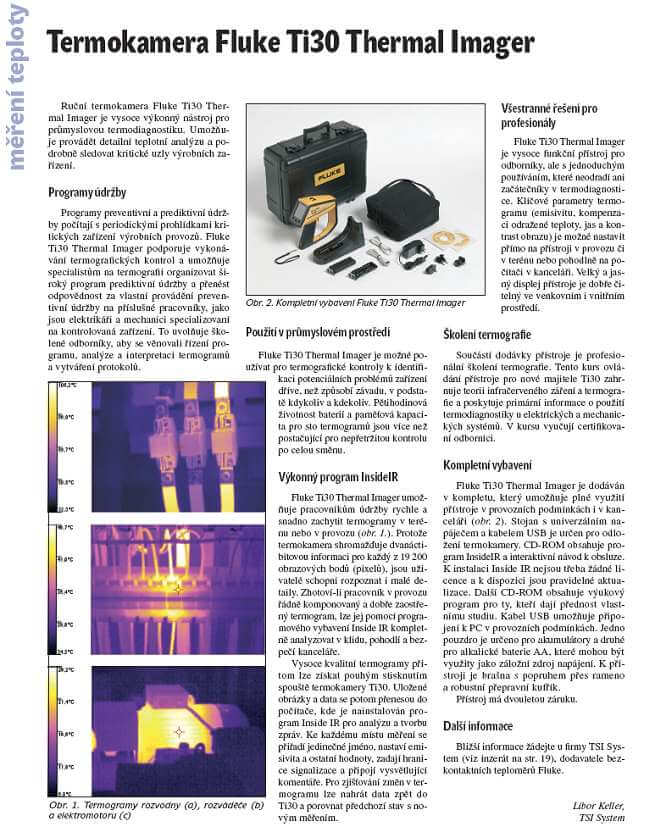 Článek Automa č. 11/2005 - Termokamera Ti30 Thermal Imager