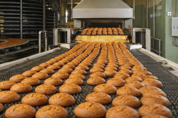 Bezkontaktní měření teploty na pekárenské výrobní lince