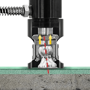 Schematické znázornění principu testování přilnavosti pomocí odtrhoměru
